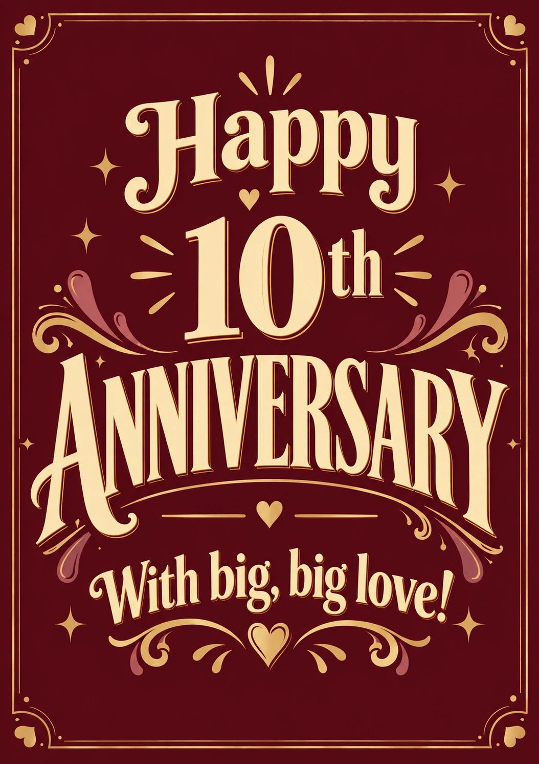 Anniversary - Personalised Card — with punch holes