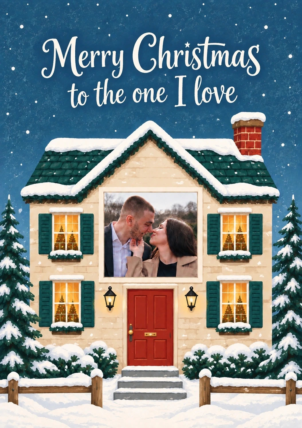 Christmas - Personalised Card — with punch holes