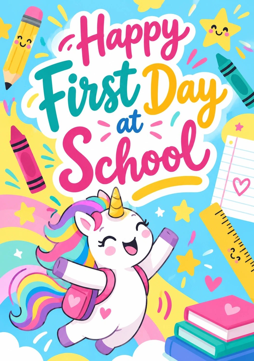 Back to school - Personalised Card — with punch holes