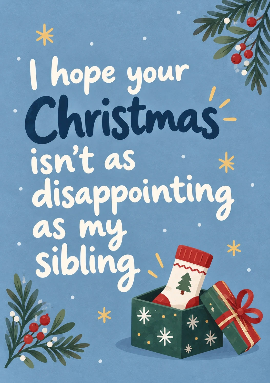 Christmas - Personalised Card — with punch holes