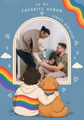 Load image into Gallery viewer, Rainbow Pride Boy and Dog Photo Upload Birthday Card
