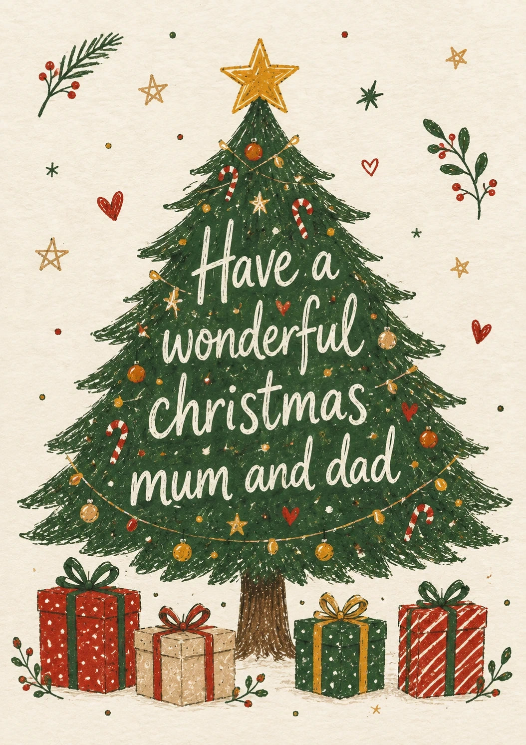 Christmas - Personalised Card — with punch holes