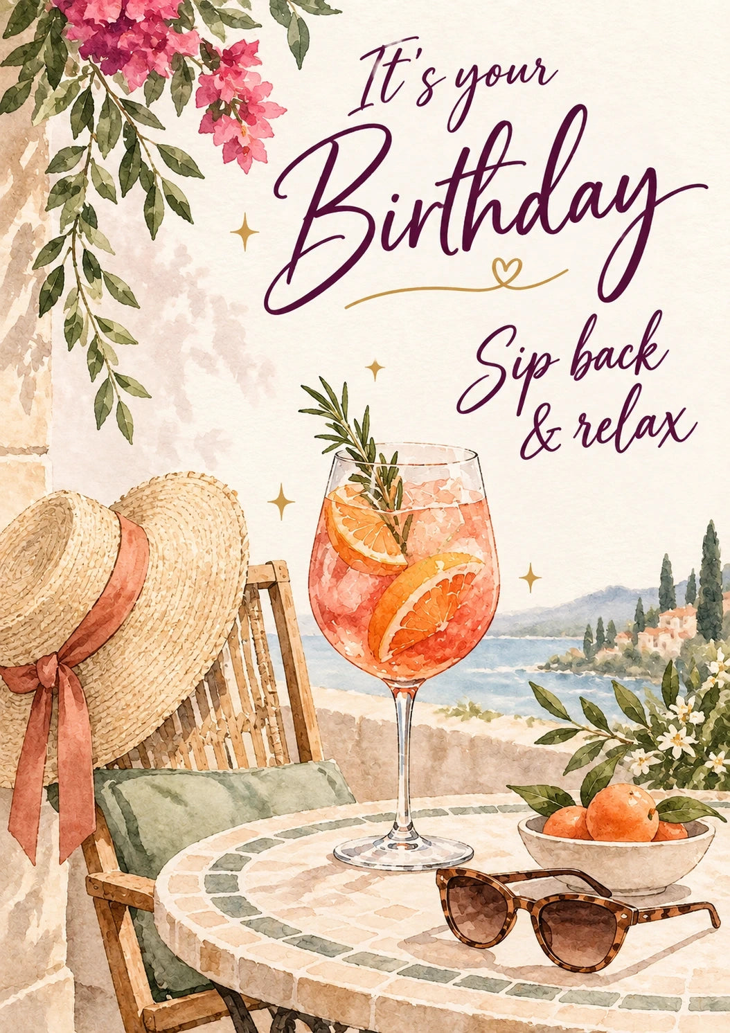 Birthdays - Personalised Card — with punch holes