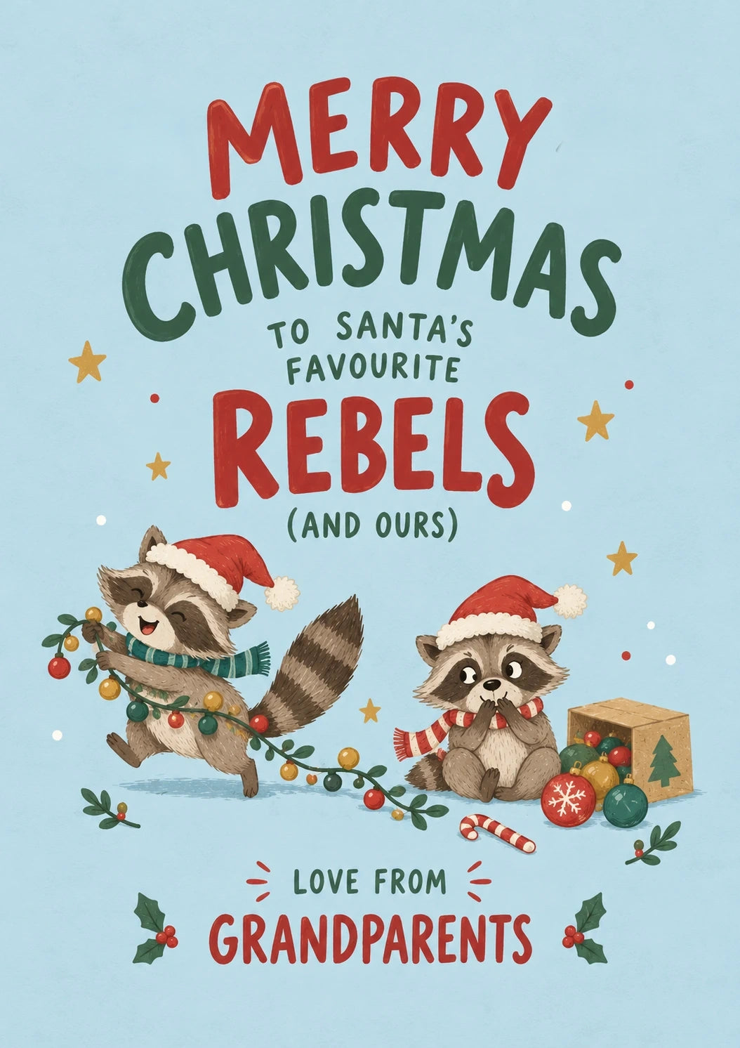 Christmas - Personalised Card — with punch holes