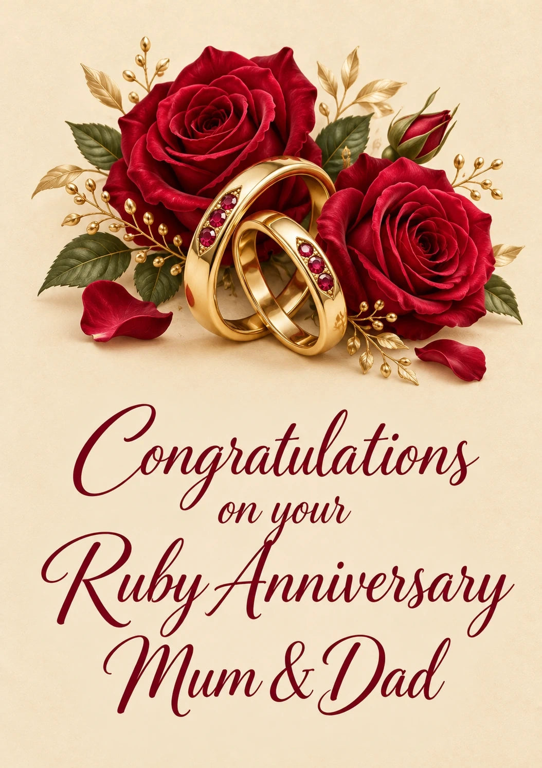 Anniversary - Personalised Card — with punch holes