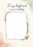 Load image into Gallery viewer, Watercolour Botanical To My Boyfriend Photo Upload Birthday Card for Him
