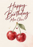 Load image into Gallery viewer, Watercolour Cherry Mon Chéri Birthday Card for Him
