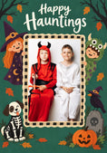 Load image into Gallery viewer, Happy Hauntings Kids Costume Photo Upload Halloween Card
