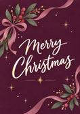 Load image into Gallery viewer, Elegant Floral Ribbon Christmas Card for Parents
