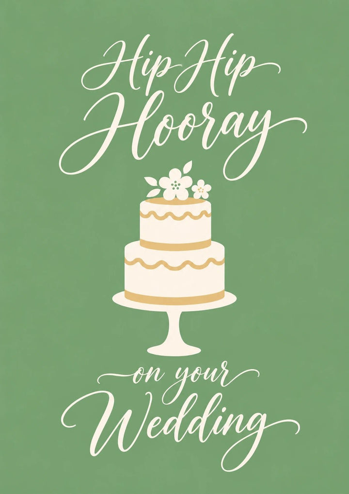 Hip Hip Hooray Tiered Cake Wedding Card