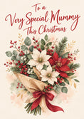 Load image into Gallery viewer, Poinsettia Bouquet Christmas Card for Mum
