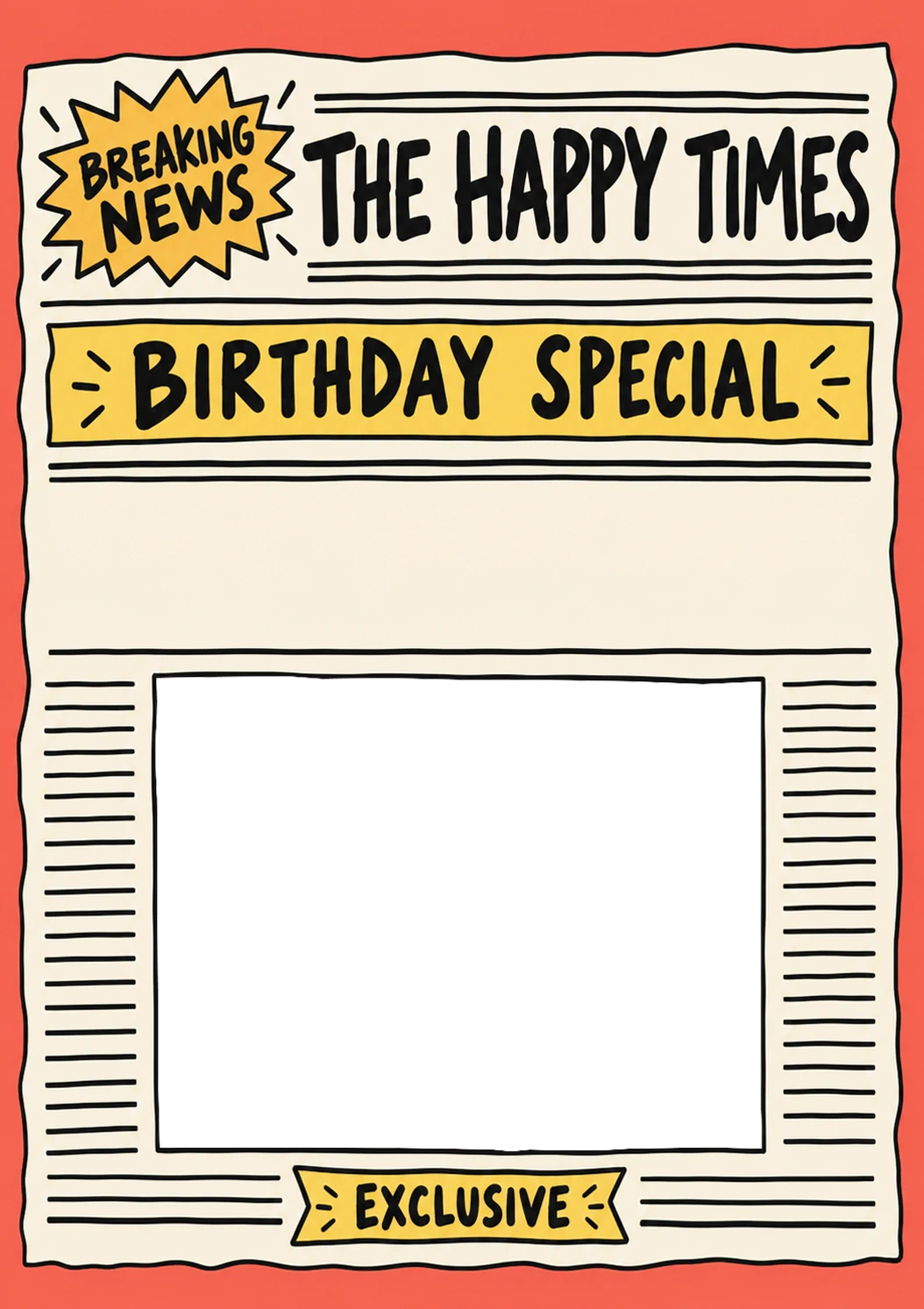 Funny Newspaper Spoof Photo Upload Birthday Card