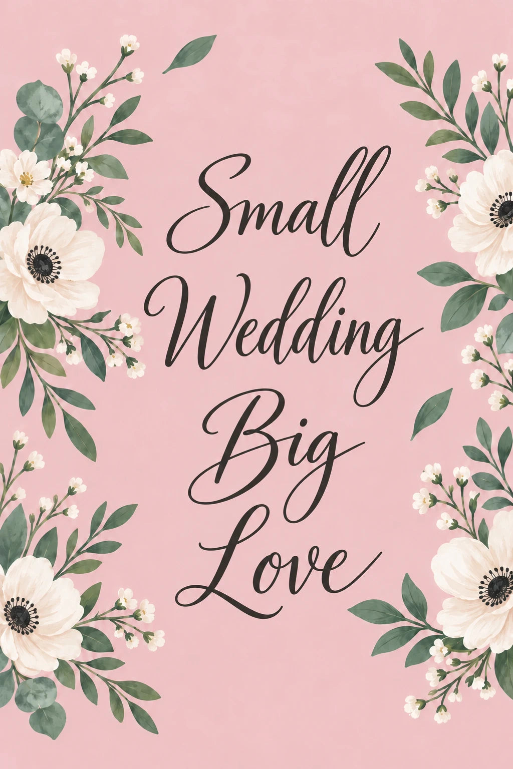 Small Wedding Big Love Floral Wedding Card