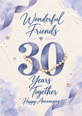 Load image into Gallery viewer, Pearl Ribbon Watercolour 30th Anniversary Card
