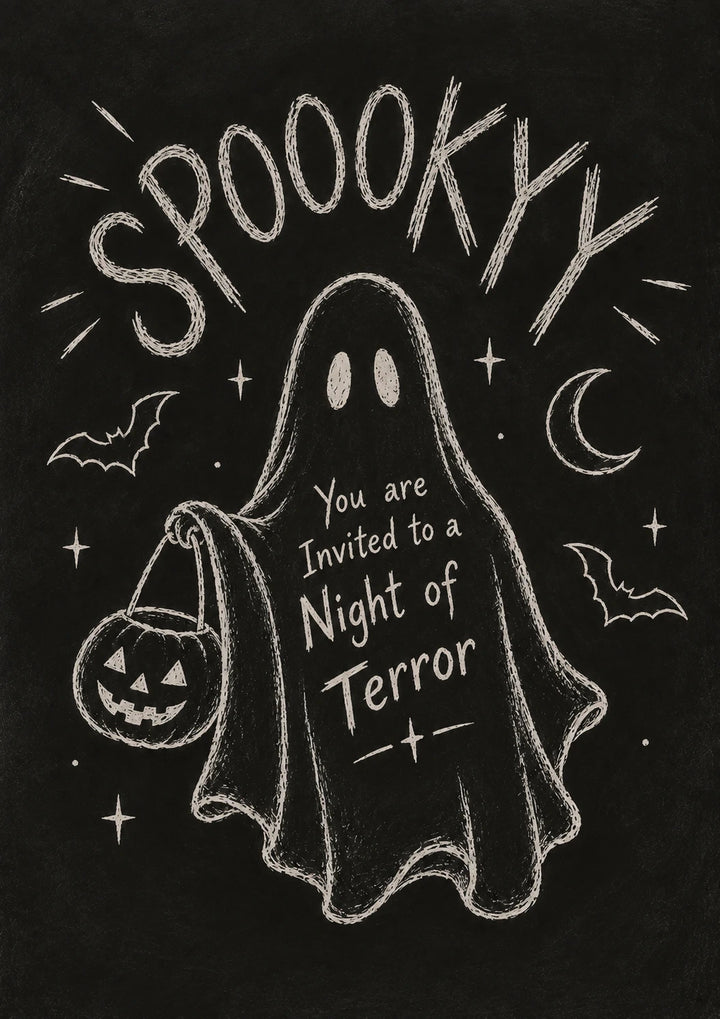 Spooky Ghost Night of Terror Halloween Card