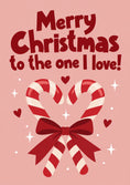Load image into Gallery viewer, Candy Cane Heart Christmas Card for Her
