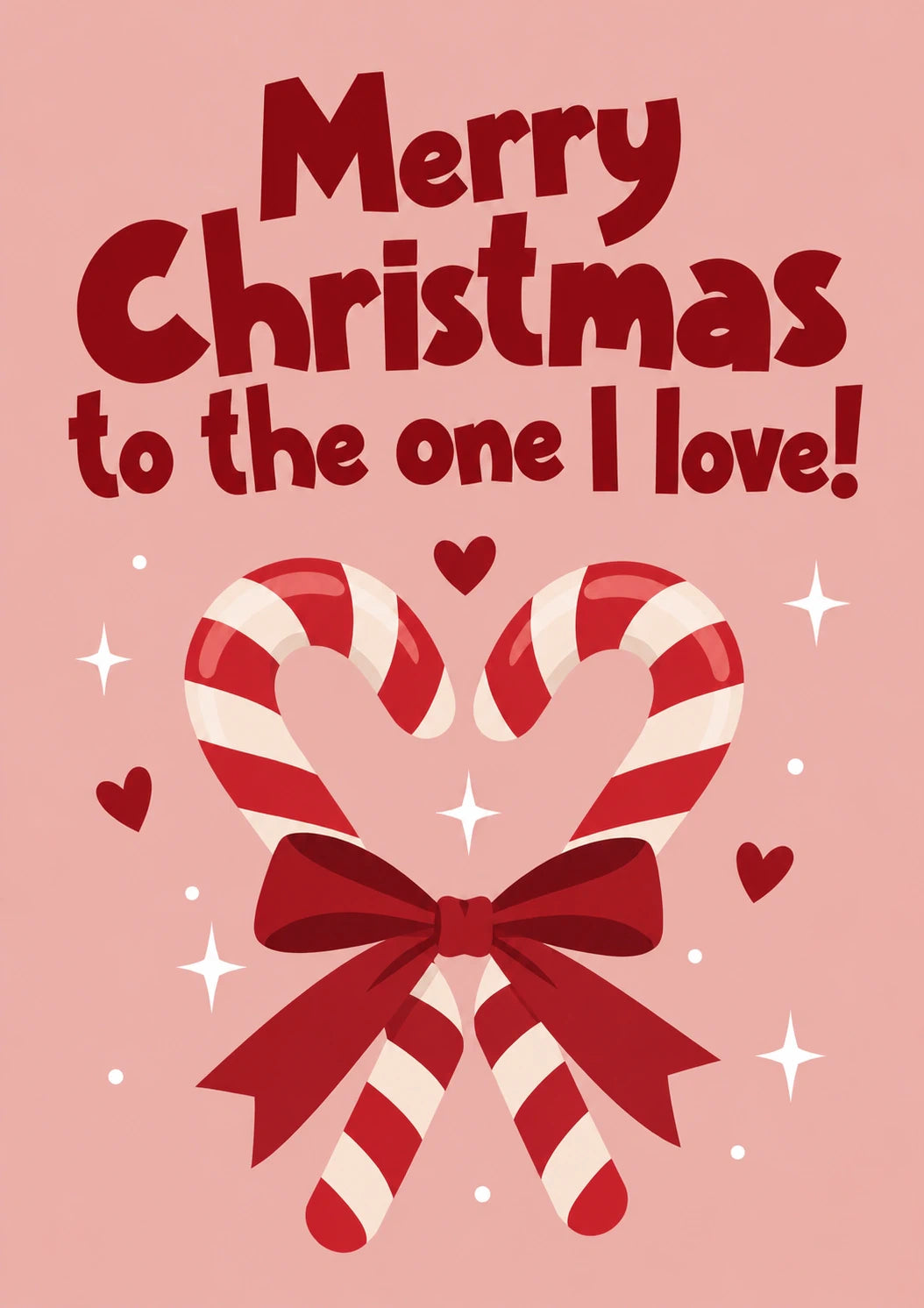 Candy Cane Heart Christmas Card for Her