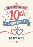 Load image into Gallery viewer, Intertwined Hearts 10th Anniversary Card for Her
