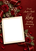 Load image into Gallery viewer, Ruby Red Roses Auntie and Uncle Photo Upload Anniversary Card
