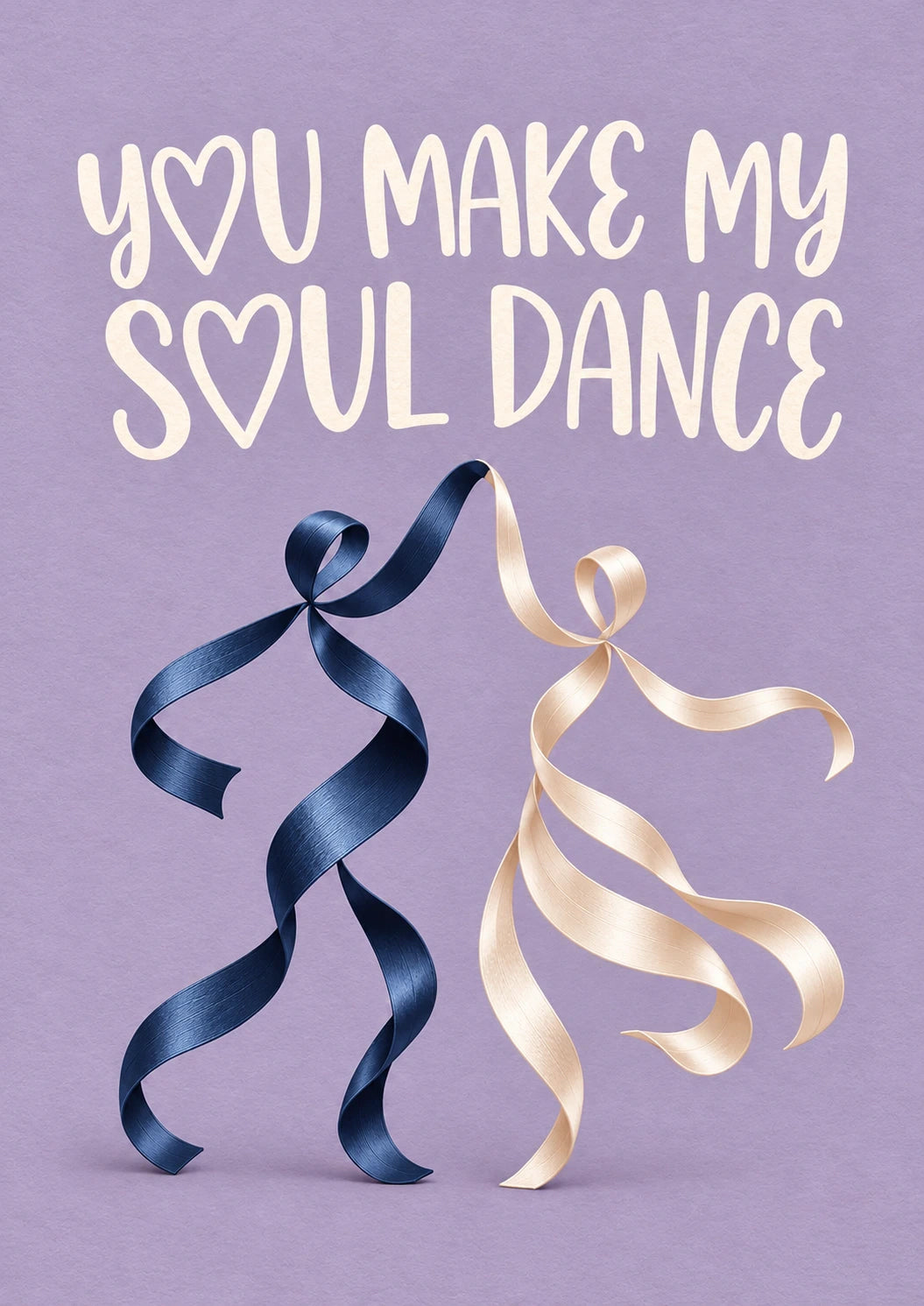 Soul Dance Ribbon Figures Valentine's Day Card for Fiancé
