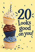 Load image into Gallery viewer, Stacked Cupcakes 20th Birthday Card
