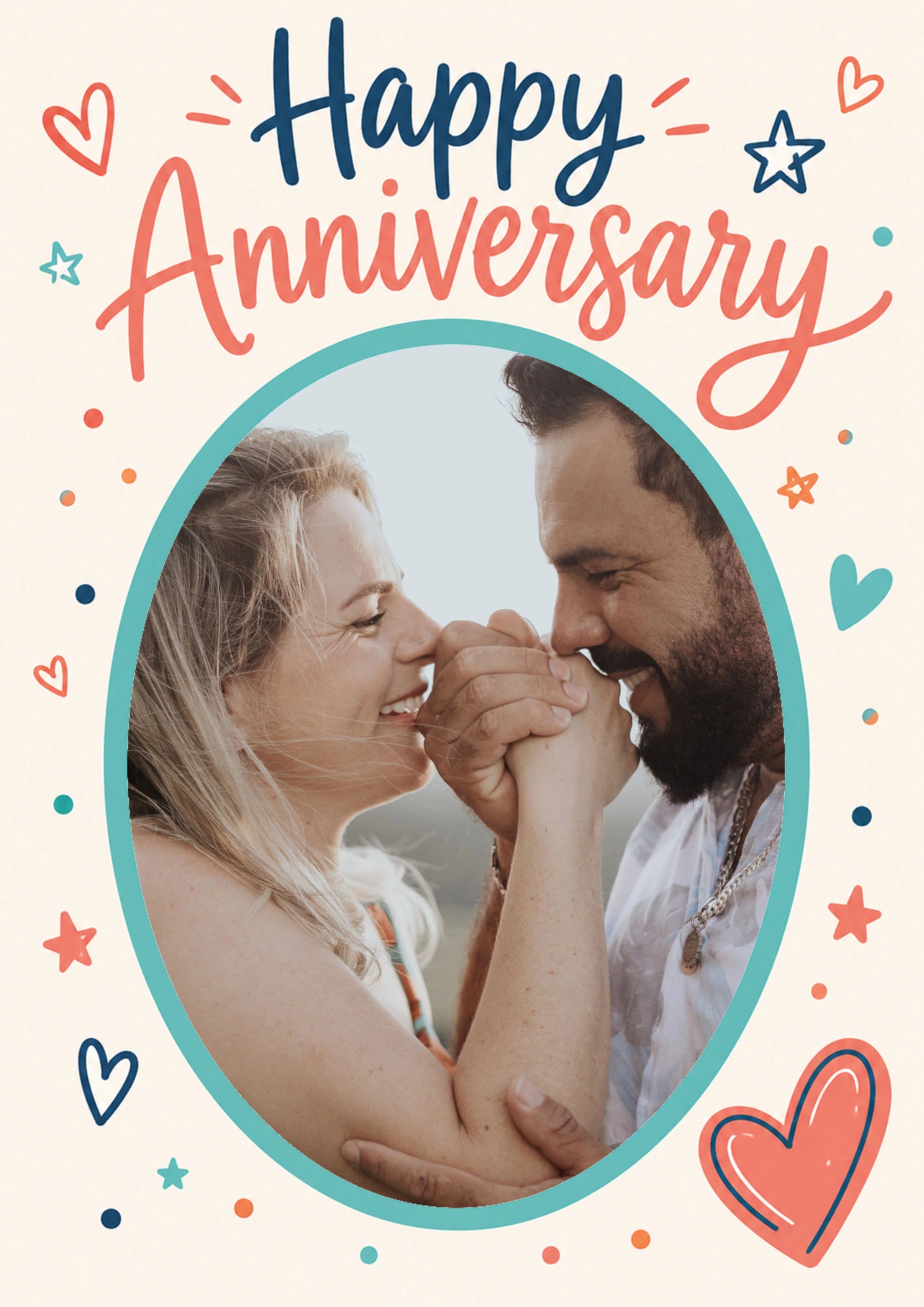 Happy Anniversary Hearts Photo Upload Birthday Card