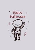 Load image into Gallery viewer, Cute Waving Skeleton Halloween Card for Him
