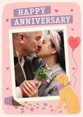 Load image into Gallery viewer, Cute Dog and Heart Balloon Photo Upload Anniversary Card
