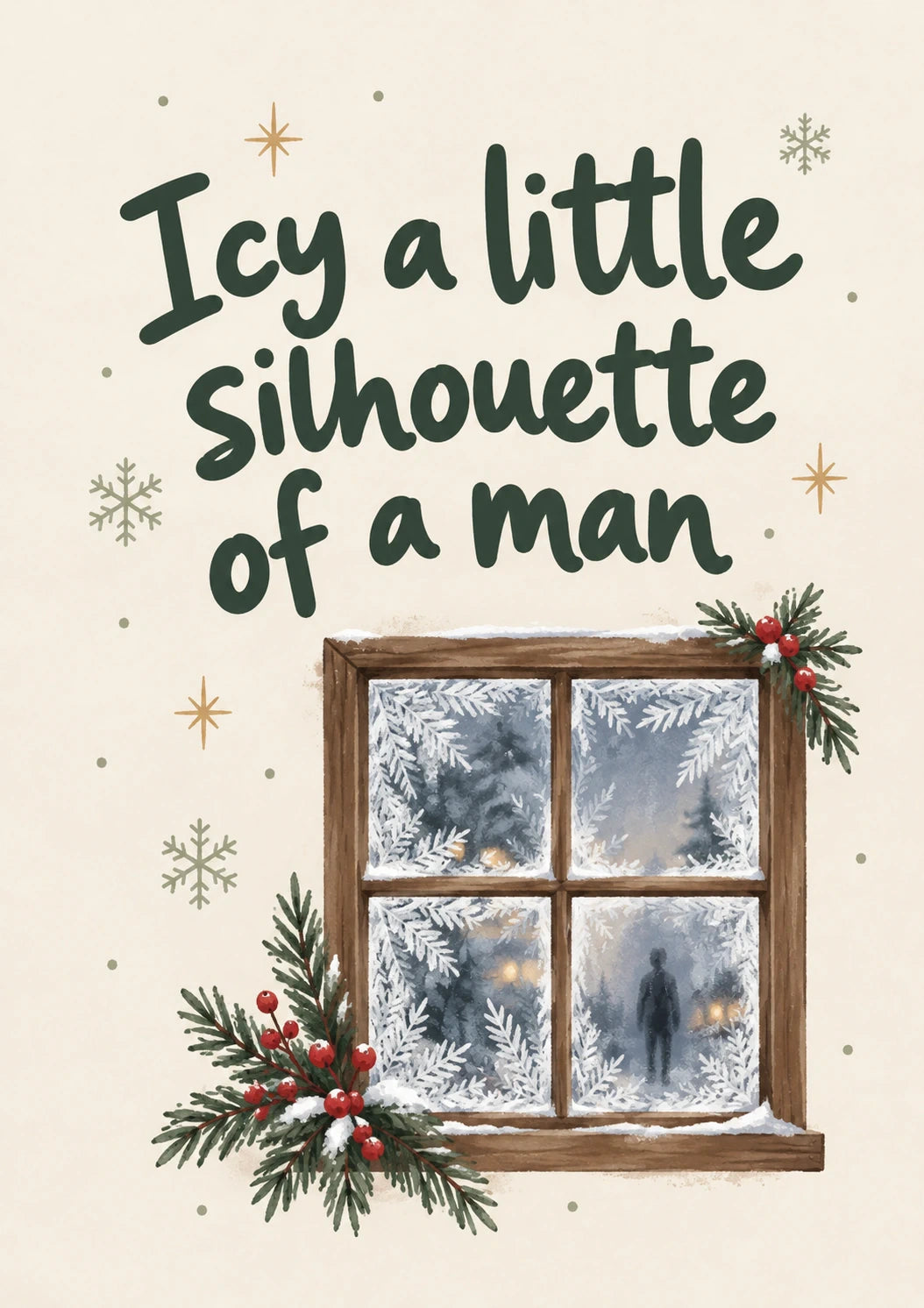 Funny Icy Silhouette of a Man Christmas Card for Parents