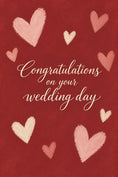 Load image into Gallery viewer, Pink Hearts Chalk Illustration Wedding Day Card

