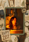 Load image into Gallery viewer, Vintage Travel Adventure Photo Upload 21st Birthday Card for Her
