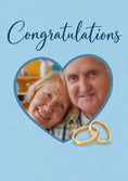 Load image into Gallery viewer, Blue Heart Wedding Rings Photo Upload Wedding Card

