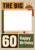 Load image into Gallery viewer, The Big 60 Retro Bauhaus Photo Upload Birthday Card for Him
