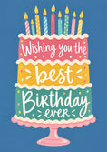 Load image into Gallery viewer, Colourful Tiered Cake Best Birthday Ever Card
