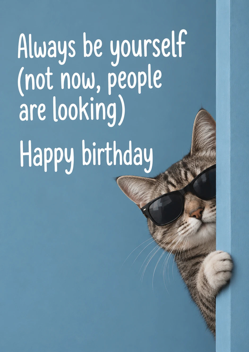 Funny Cool Cat Peeking Sunglasses 30th Birthday Card