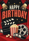 Load image into Gallery viewer, Hollywood Movie Theme Happy Birthday Card
