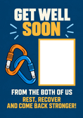 Load image into Gallery viewer, Linked Carabiners From Both of Us Photo Upload Get Well Soon Card for Dad
