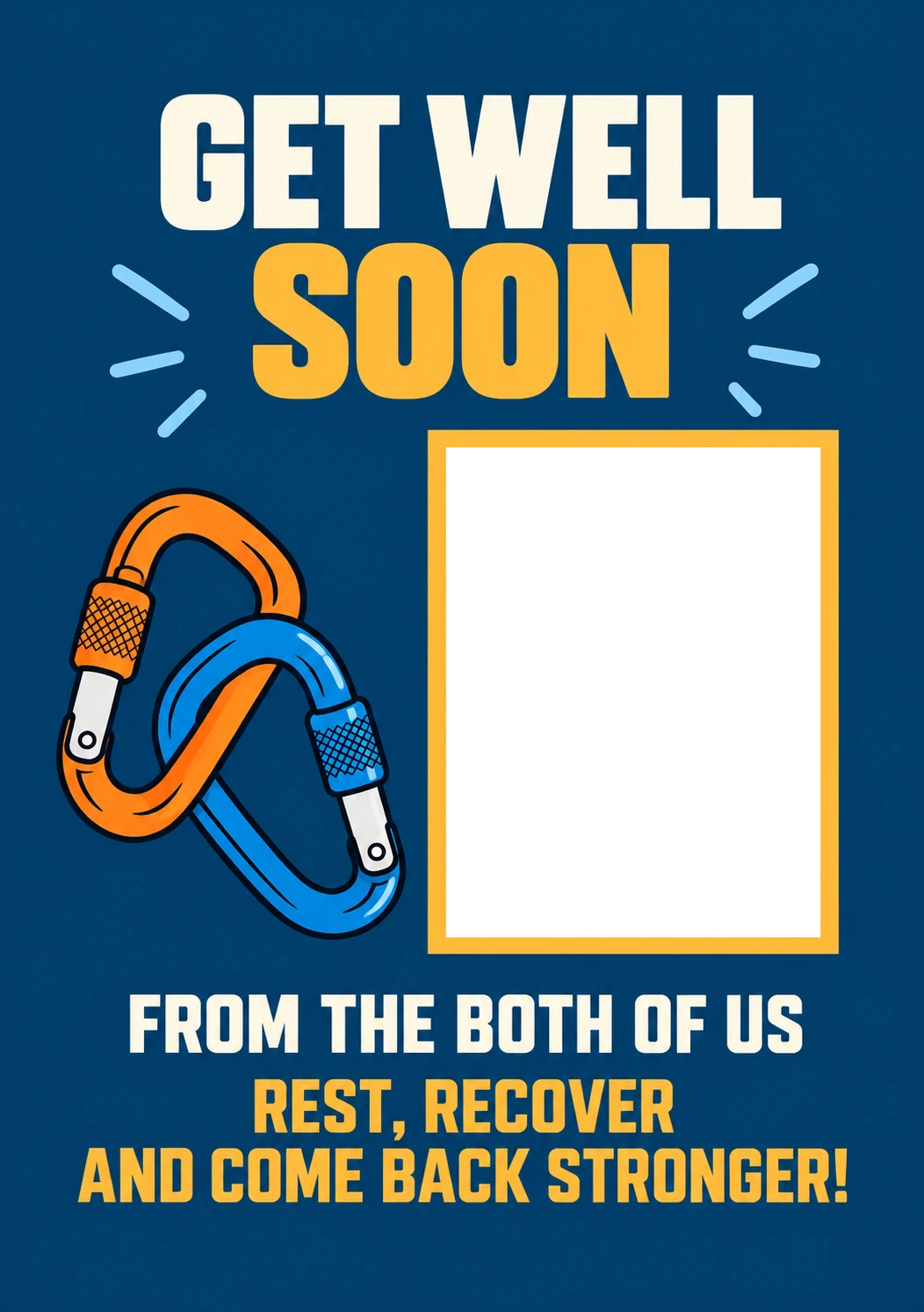 Linked Carabiners From Both of Us Photo Upload Get Well Soon Card for Dad