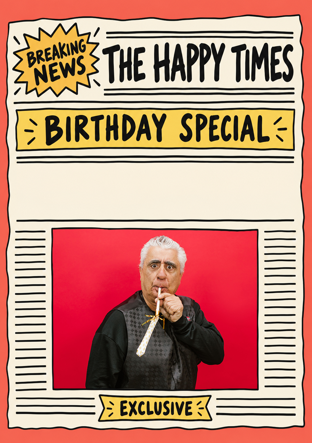 Funny Newspaper Spoof Photo Upload Birthday Card
