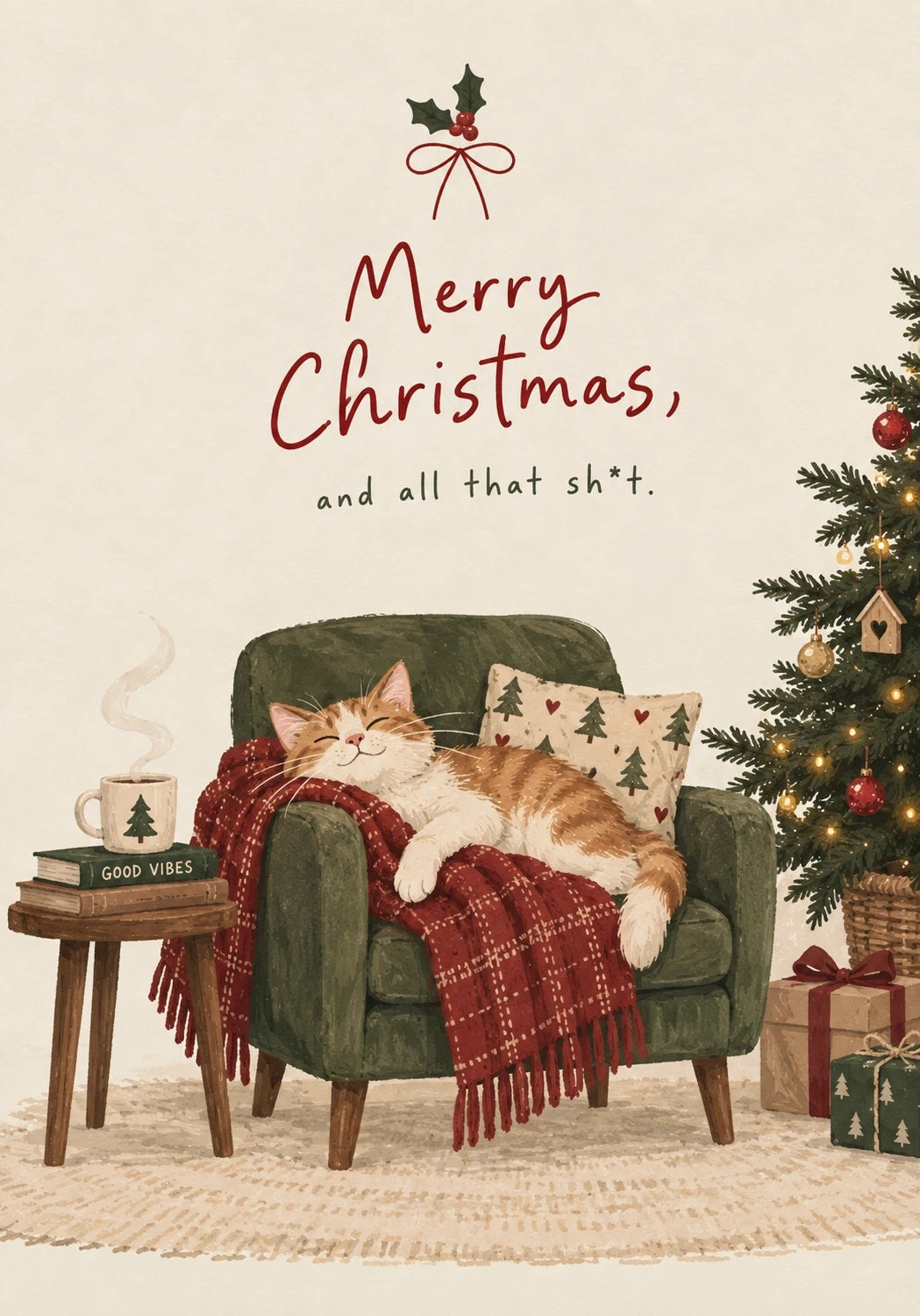 Christmas - Personalised Card — with punch holes