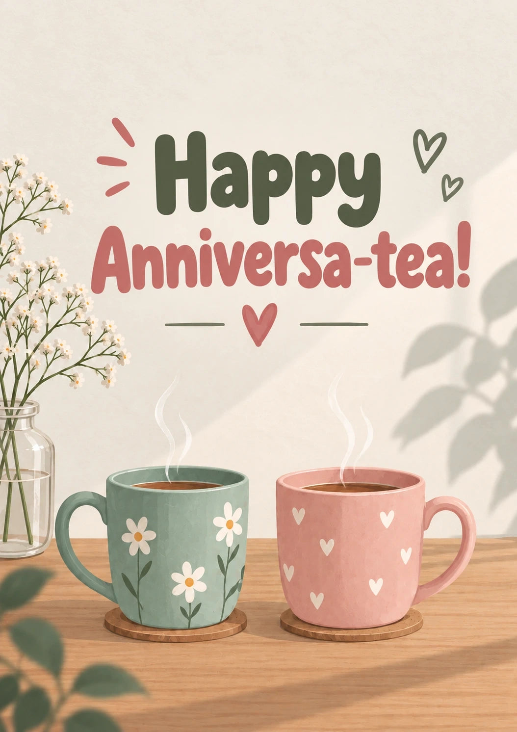 Anniversary - Personalised Card — with punch holes