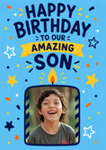 Load image into Gallery viewer, Happy Birthday Amazing Son Photo Upload Birthday Card for Him
