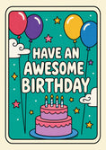 Load image into Gallery viewer, Have An Awesome Birthday Balloon Cake Birthday Card
