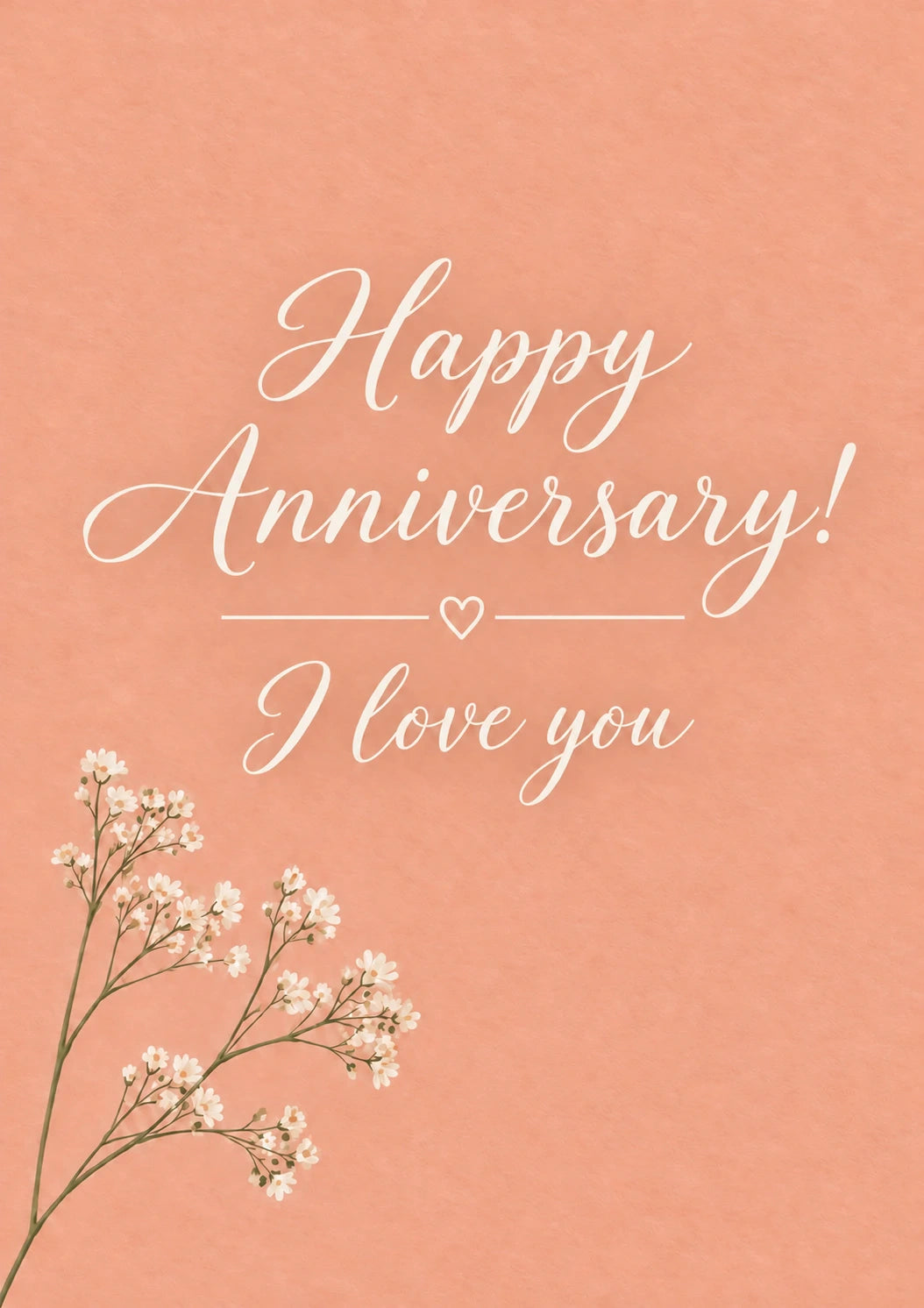 Romantic Floral Script 1st Anniversary Card for Wife