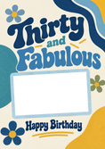 Load image into Gallery viewer, Thirty and Fabulous Retro Photo Upload Birthday Card for Her
