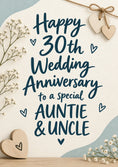 Load image into Gallery viewer, Pearl Wedding Anniversary Card for Auntie and Uncle
