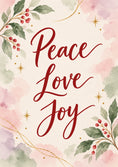 Load image into Gallery viewer, Peace Love Joy Floral Christmas Card for Auntie
