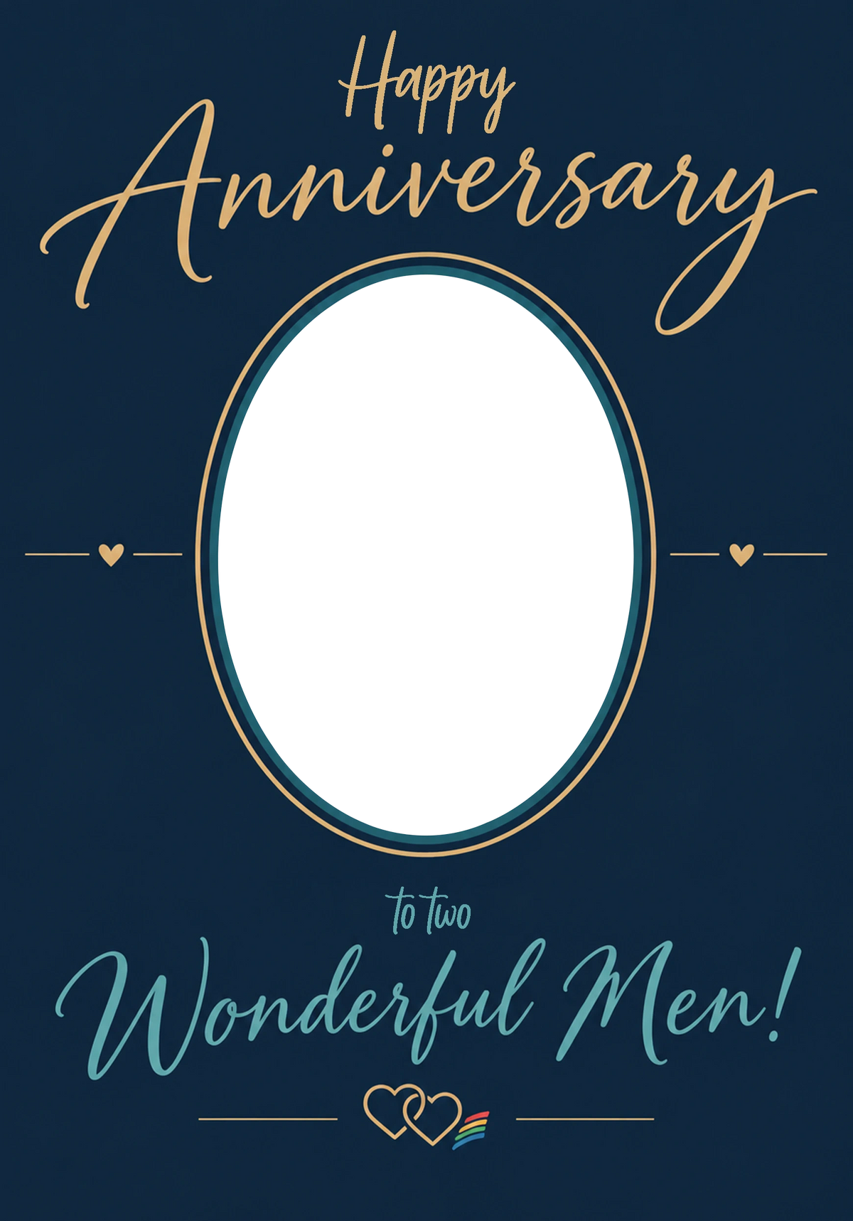 Happy Anniversary Two Wonderful Men Photo Upload Anniversary Card