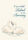 Load image into Gallery viewer, Romantic Swan Heart 25th Anniversary Card for Husband
