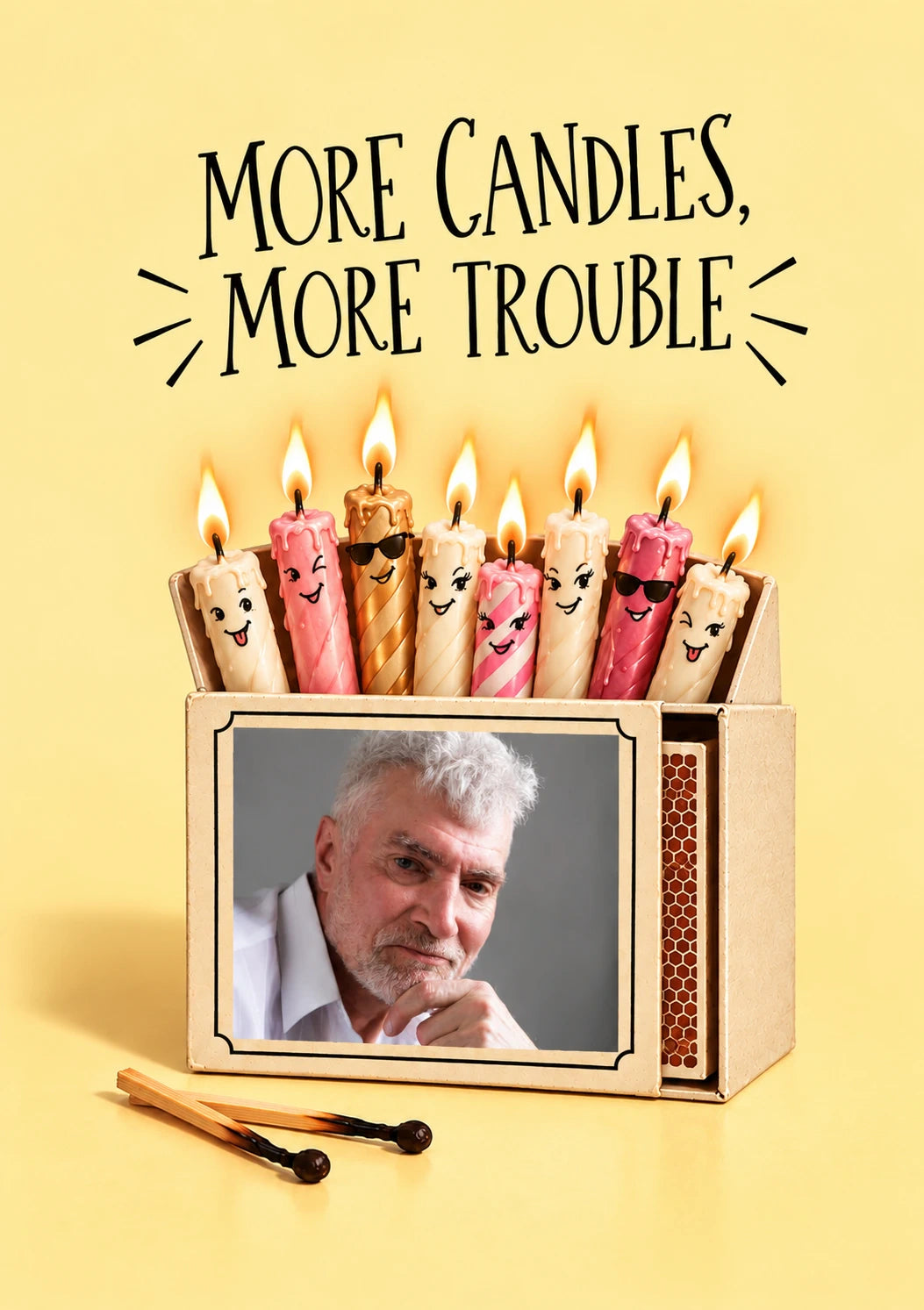 Funny More Candles More Trouble Photo Upload 50th Birthday Card for Him